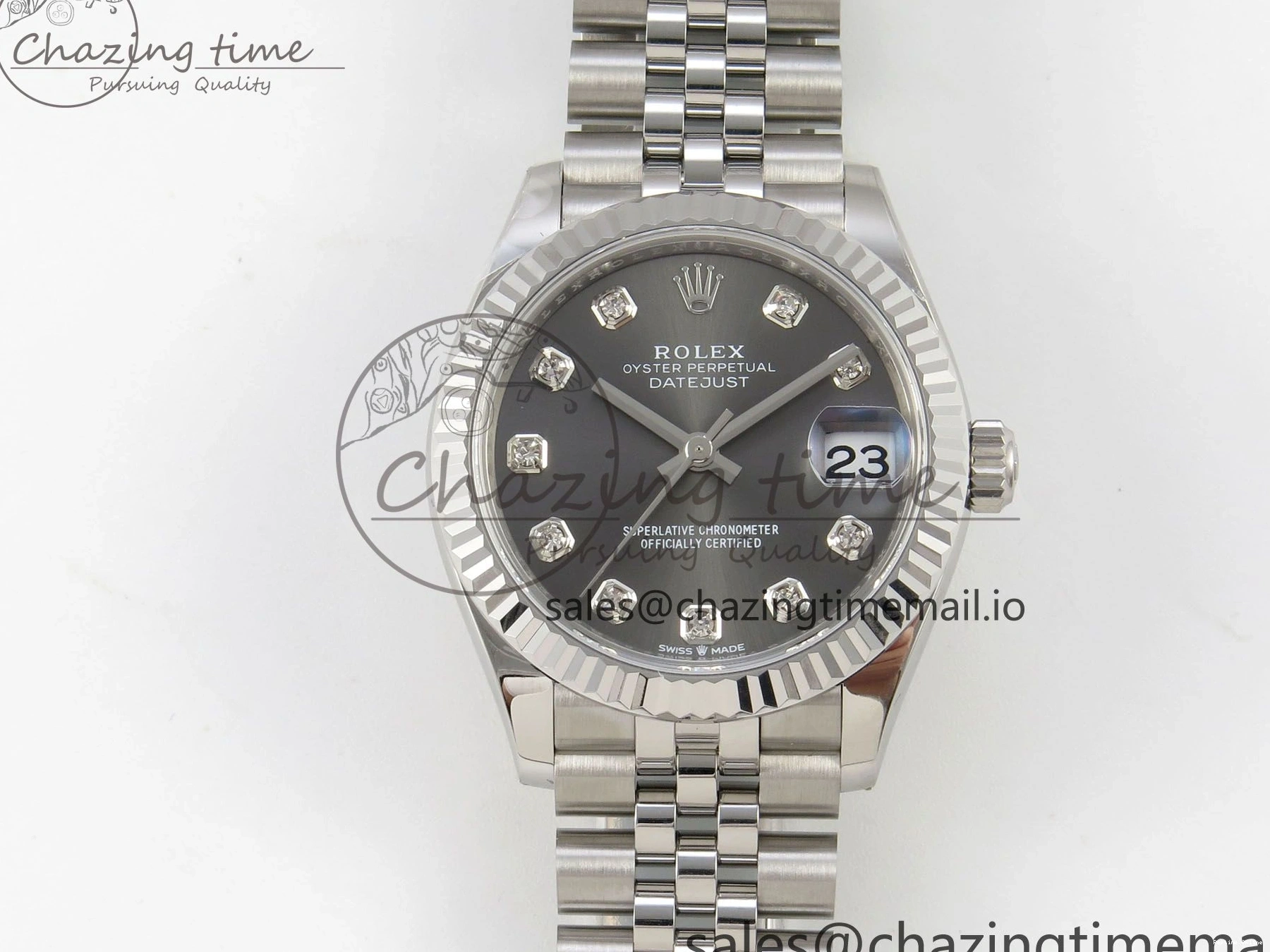 0228 Popular DateJust 31 278274 THBF 1:1 Best Edition 904L Steel Gray Diamond Dial on SS Jubilee Bracelet HZ Cal. 5